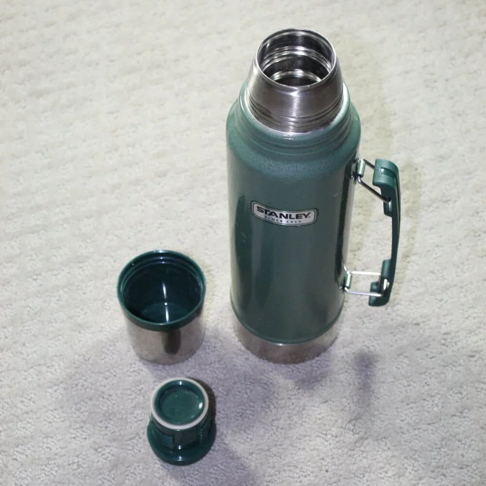 Original Vintage Stanley Thermos Green Vacuum Bottle Thermos 1.1 Quart/1 Liter
